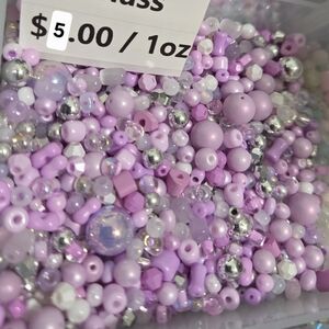 Pastel Purple and Silver  Glass Bead Collection